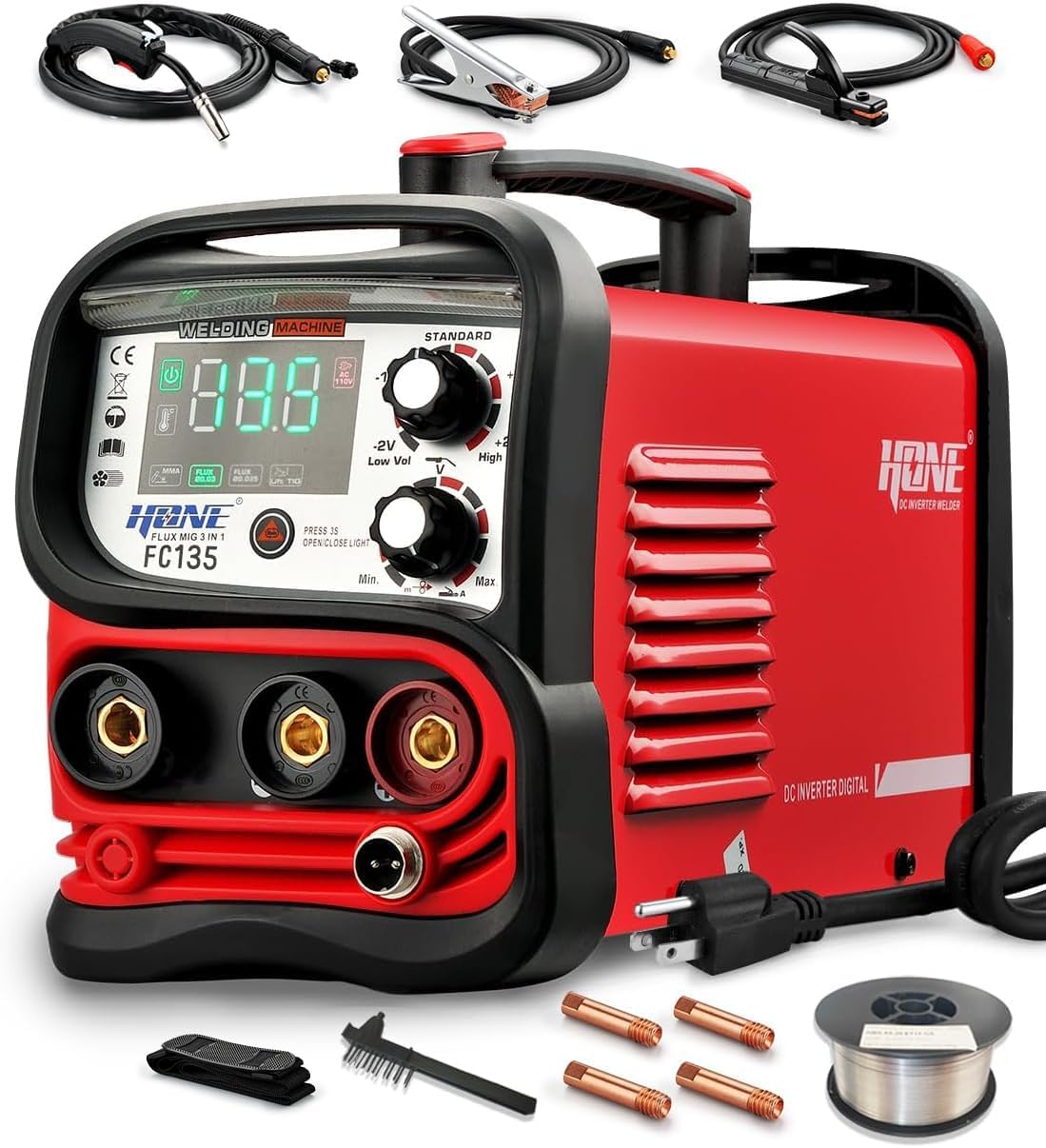 Tig Welder Machine - 135Amp FC135 Flux-Cored MIG/ Stick/Lift-Tig เครื่องเชื่อม