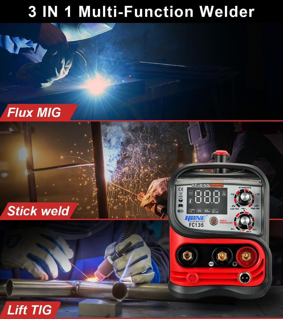135Amp FC135 Flux-Cored MIG/ S - Tig Welder Machine บทวิจารณ์และราคา